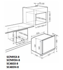 Smeg ELEMENTI SCP495N8 oven multifunctie SCP 495N8 SCP 495 N 8
