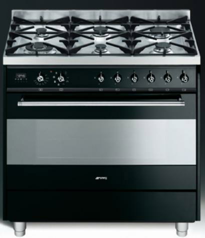 fornuis gasfornuis met elektrische oven Smeg C9GMN fornuis gasfornuis met elektrische oven C 9 C9 C 9 GMN