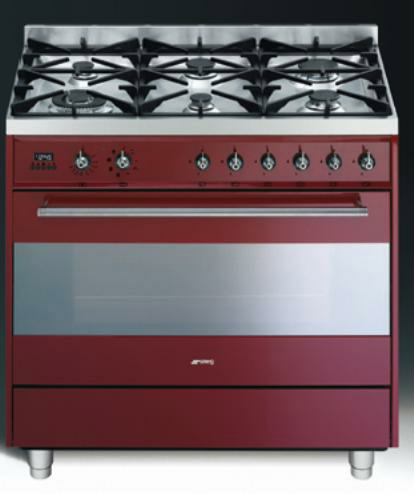 fornuis gasfornuis met elektrische oven Smeg C9GMR fornuis gasfornuis met elektrische oven C 9 C9 C 9 GMR