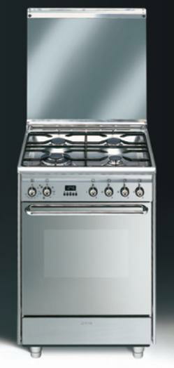 fornuis gasfornuis met elektrische oven Smeg SCB60MX8 fornuis gasfornuis met elektrische oven SCB 60MX8 SCB 60 MX 8